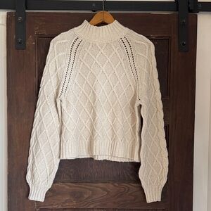 American Eagle Outfitters Cream Turtleneck Sweater